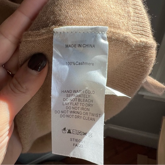 Quince Mongolian Cashmere Duster Cardigan Sweater Long Open Front Camel Small - Picture 8 of 9